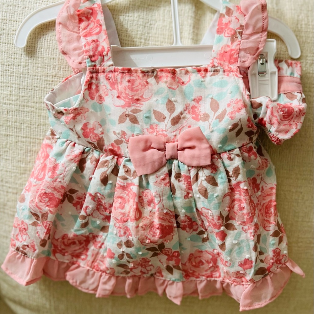 Baby girl dress pink floral